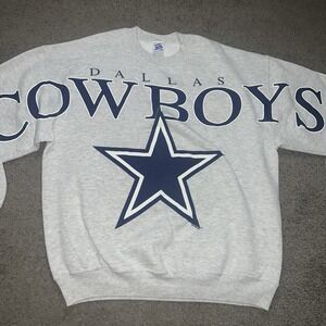 Vintage 90s Dallas Cowboys NFL Big Spellout Design Pullover Crewneck Sweater XL